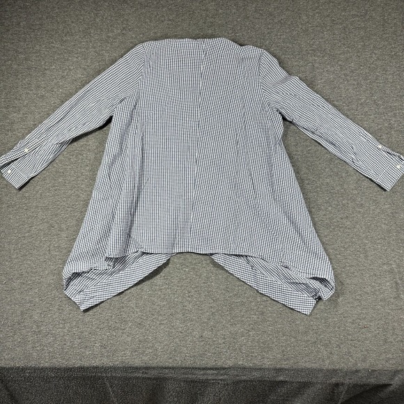 Anne Klein Button Up Lagenlook Tunic Shirt‎ Womens 10 Blue White Gingham Check - Picture 7 of 9